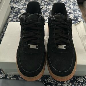 Nike women’s Air Force 1s size 7 black suede gum bottoms